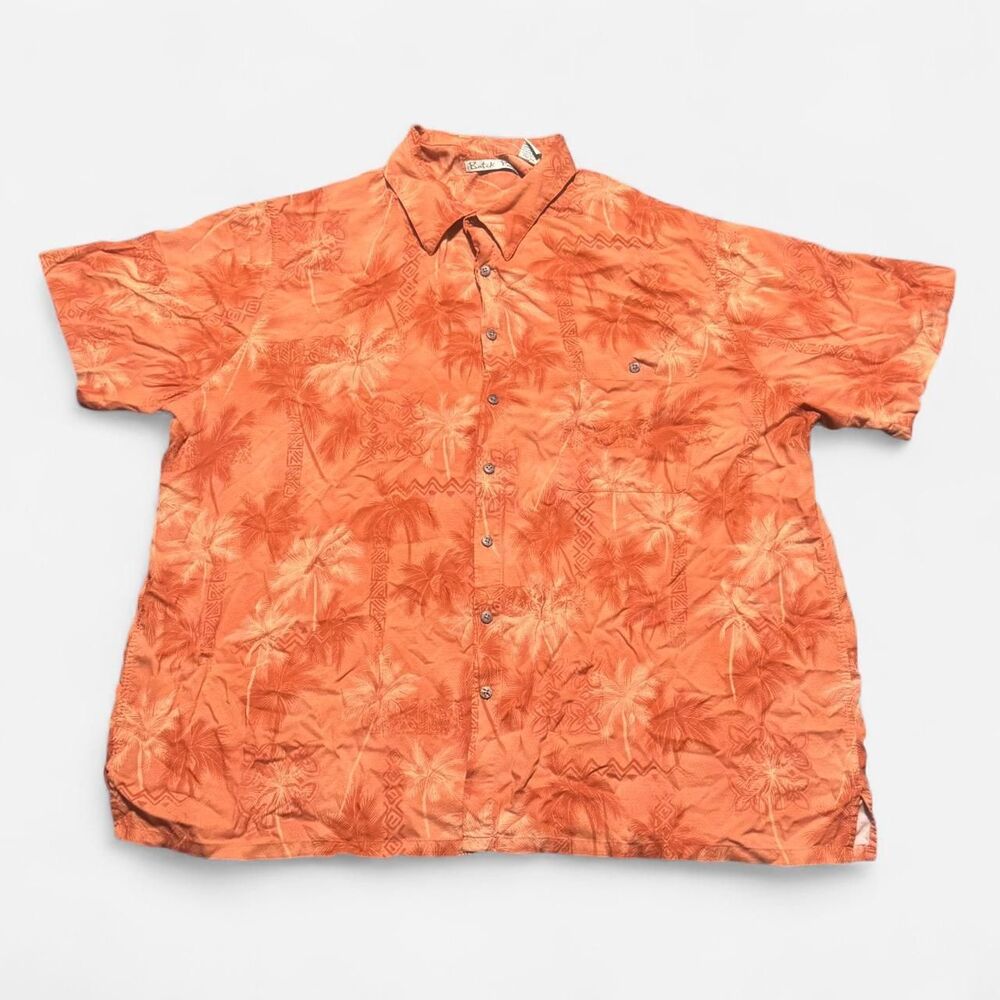 Batik bay orange Hawaiian style XXXL size (width 20in, length 27in) shirt